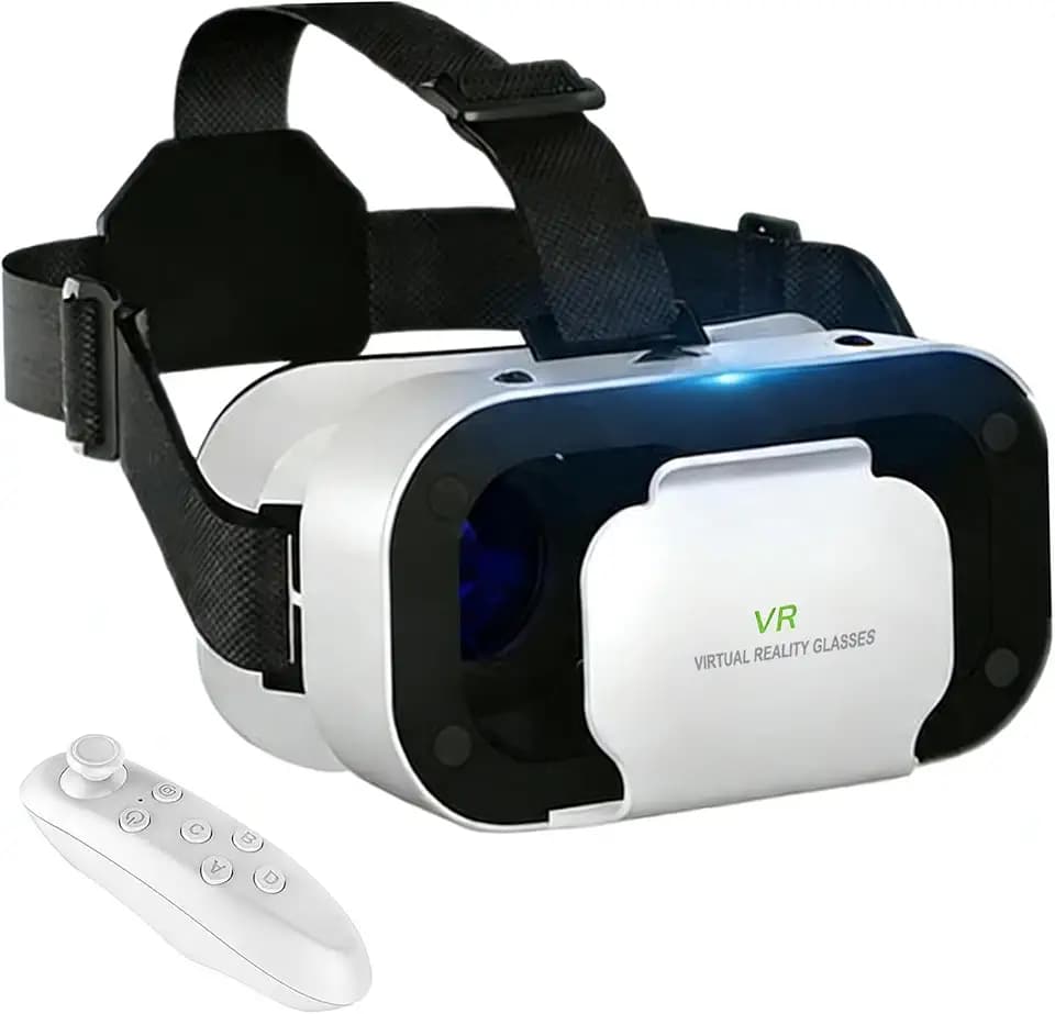 VR Brille Handy, Virtual Reality 3D Headset mit Fernbedienung, Augenschutz 3D Handy Brille HD Linsen VR Headset, Kompatibel IOS Android für Phone 4,7-6,5 Zoll(Schwarz)