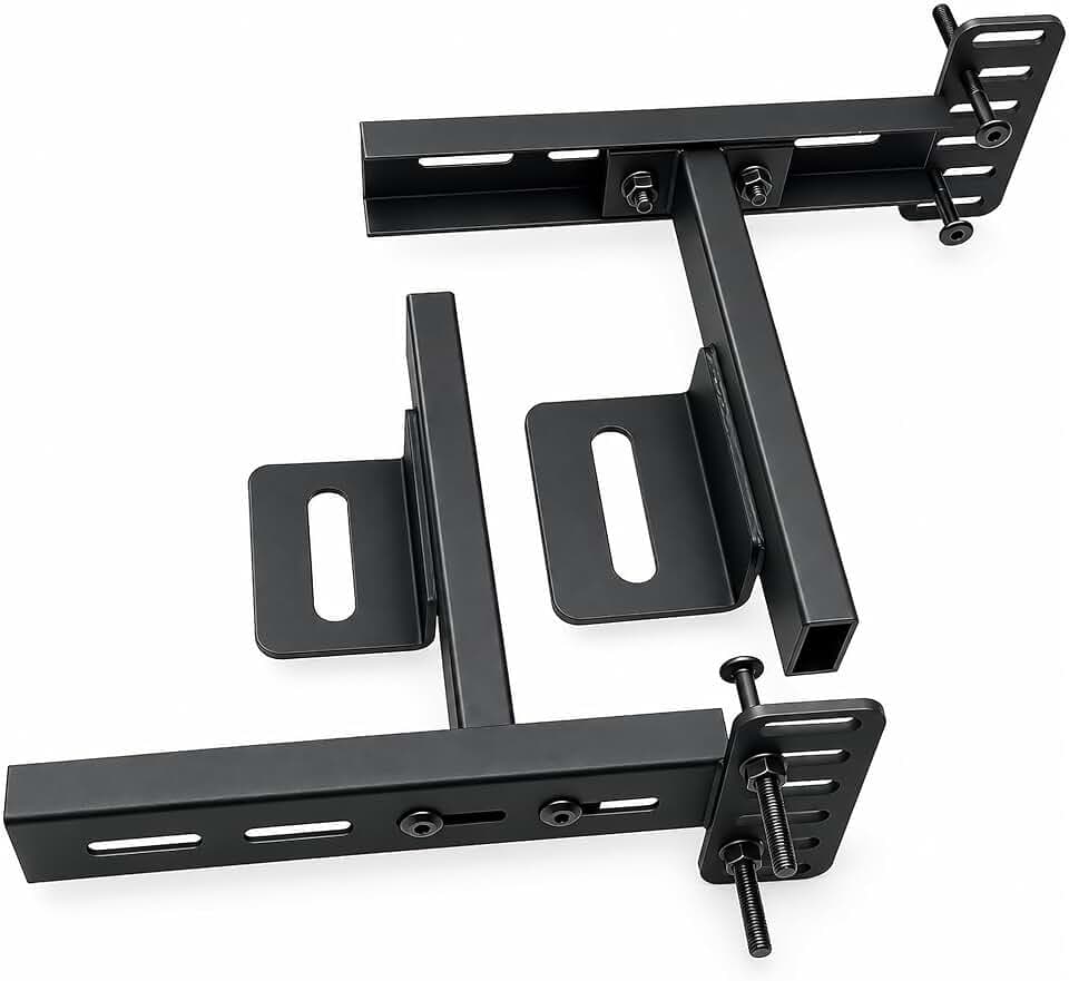 2 Pack Headboard Bracket Kit for Metal Bed Frame, Adjustable Headboard & Footboard Extension Brackets, Fits Twin, Full, Queen, King Size Bed, Matte Black