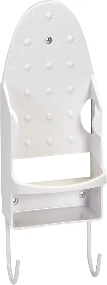 Laundry 360 Wall Mount Iron and Ironing Board Organizer Laundry Room Storage Fits Smaller Irons Easy Assembly White