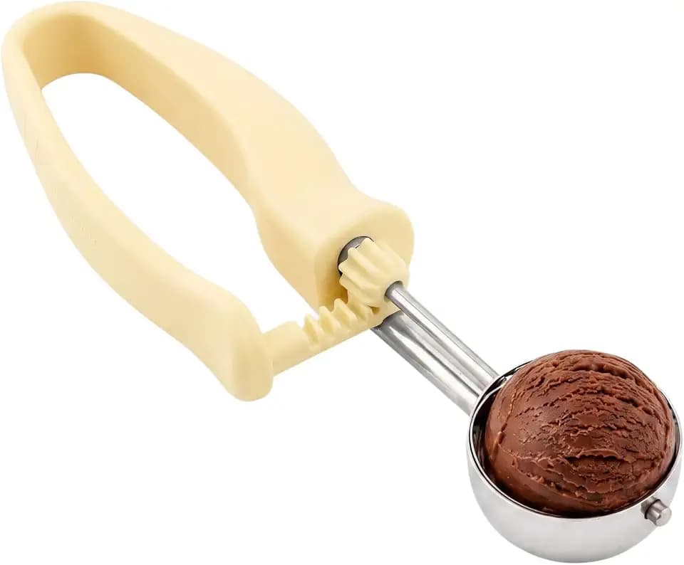 Restaurantware Ice Cream Scoop 1 Case 3 oz Stainless Steel Portioner Commercial Kitchen Tool Comfortable Grip Dishwasher-Safe Ambidextrous Handle