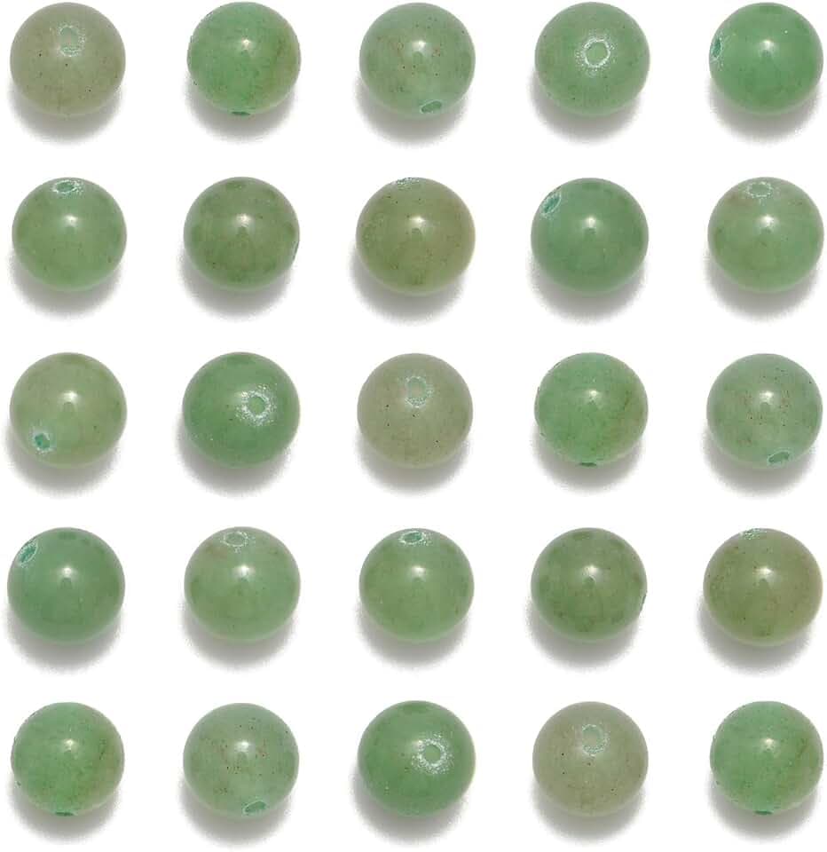 NCB 200pcs 8mm Green Aventurine Loose Beads for Jewelry Making, Natural Semi Precious Beads Round Smooth Gemstones Spacer Beads Charms for Necklaces Bracelets (Green Aventurine, 8mm 200Beads)