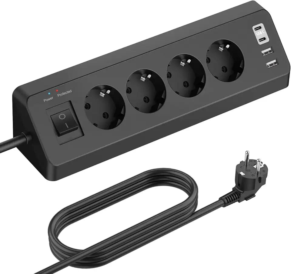4 Fach Steckdosenleiste mit USB C