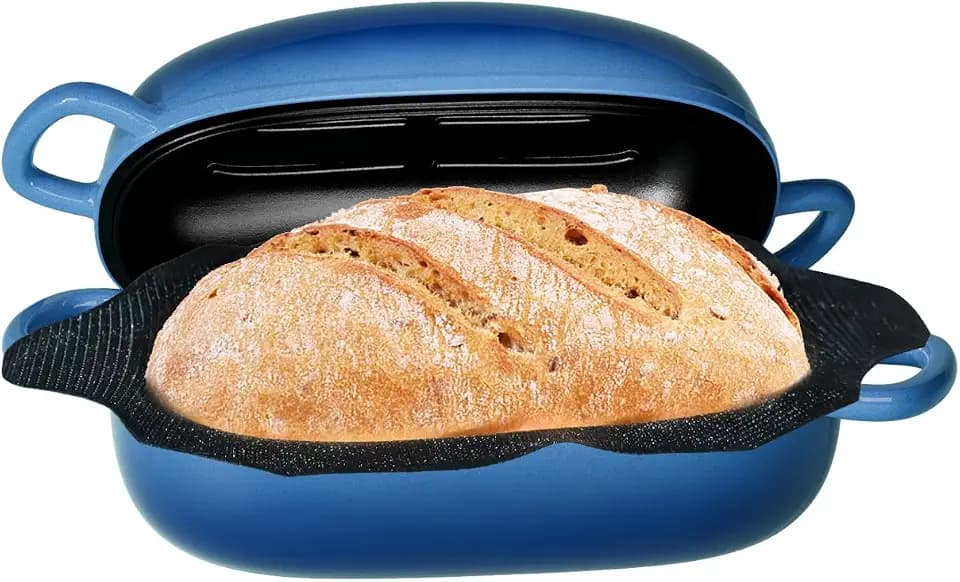 Dutch Oven, 2.5QT Bread Pans with Silicone Liner for Bread Baking