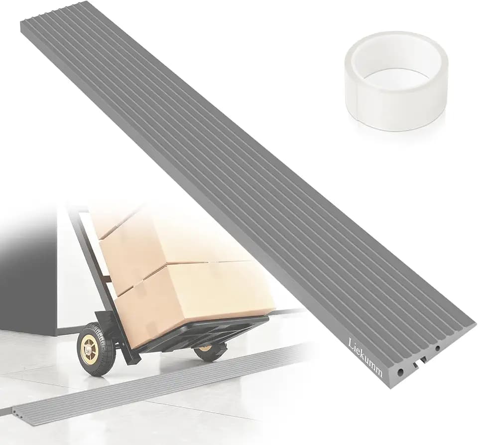 LIEKUMM Türschwellenrampe, 2 cm Höhe Rampe Rollstuhl & Saugroboter Grau