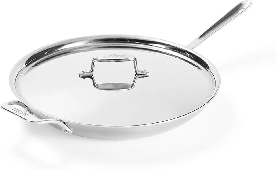 All-Clad D5® Stainless Steel 10" Frying Pan with Lid, Made in the USA