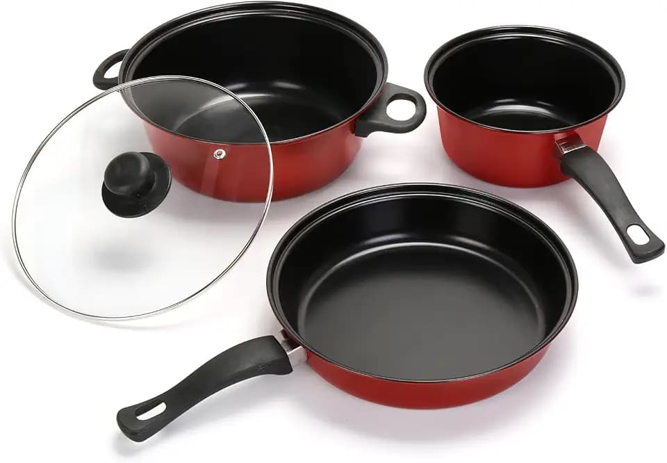 Non-Stick Cookware Set 4Pcs Pots and Pans Set for Outdoor Picnic Travel