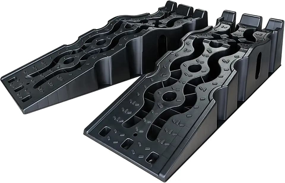 ROBLOCK 6.5" Lift Ramp, Car Ramps with 16000LBS GVW, Oil Change Ramps for Cars, SUV, and Truck, Portable Car Ramps with Anti-Slip Tread and Rubber Feet, Vehicle Ramps Heavy Duty, Set of 2, Black
