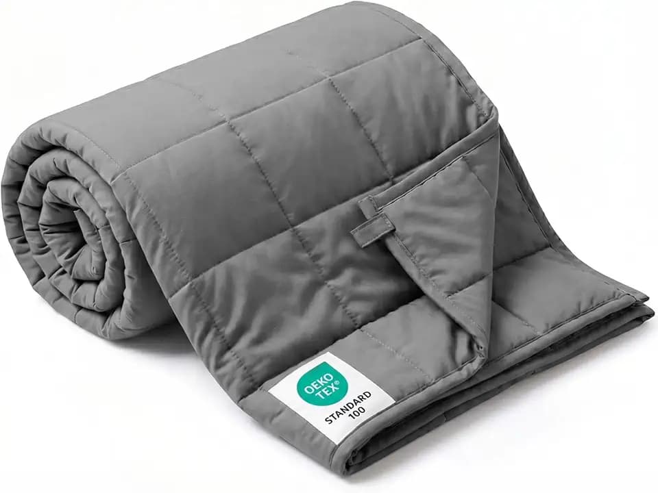 Smart Queen Weighted Blanket for Adults (15 lbs, 60” x 80”, Queen Size) Breathable Heavy Throw Blanket for 120-160 lbs, Soft Thick Blankets with Cooling Glass Beads, All Season, Machine Washable, Grey