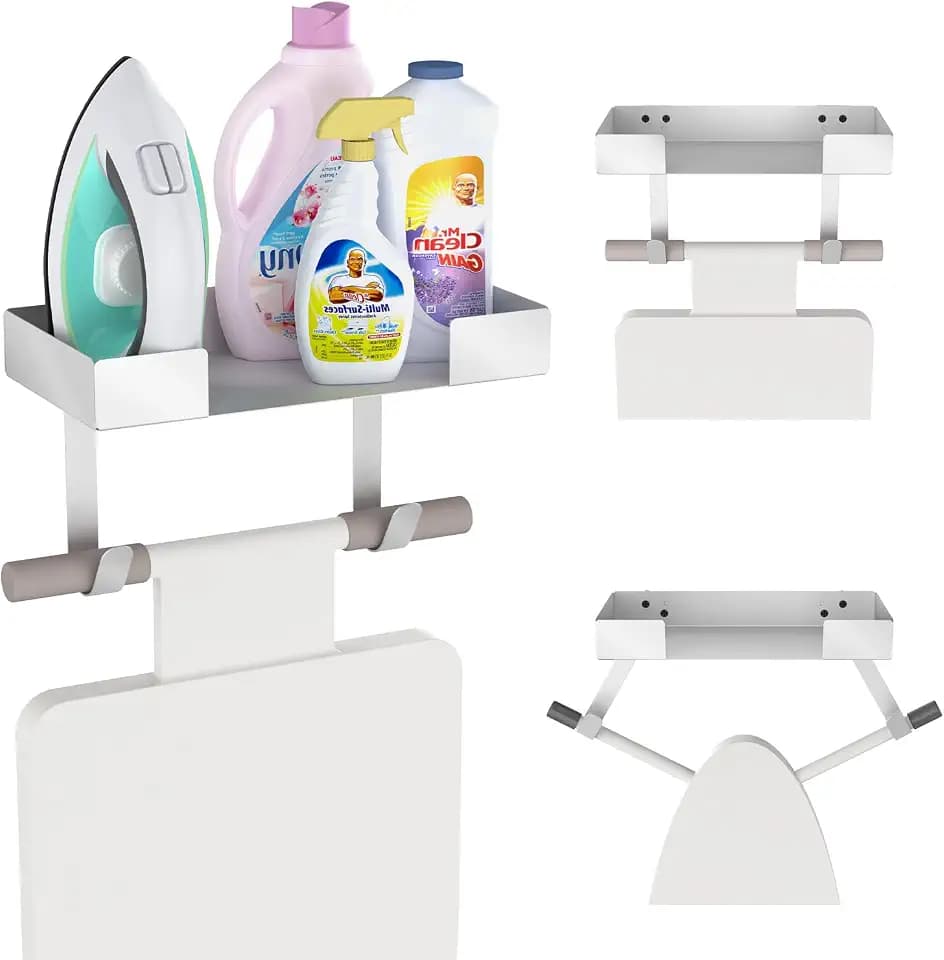 Ironing Board Hanger,Ironing Board Holder Wall Mount(T&Y Shaped),White