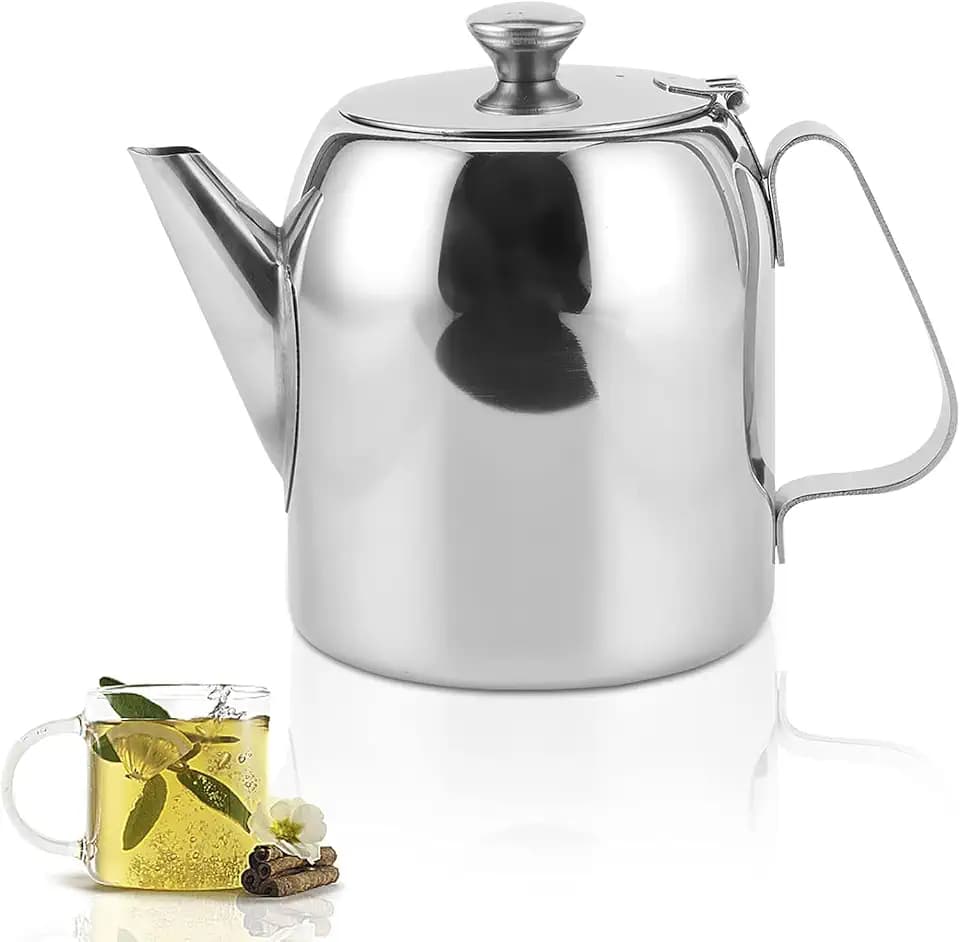 Stainless Steel Teapot,Short Spout Cold Brew Coffee Pot Milk Tea Beverages Making Kettle Cold for Restaurants Conference Rooms Living Room (32 ounces (about 850ML))