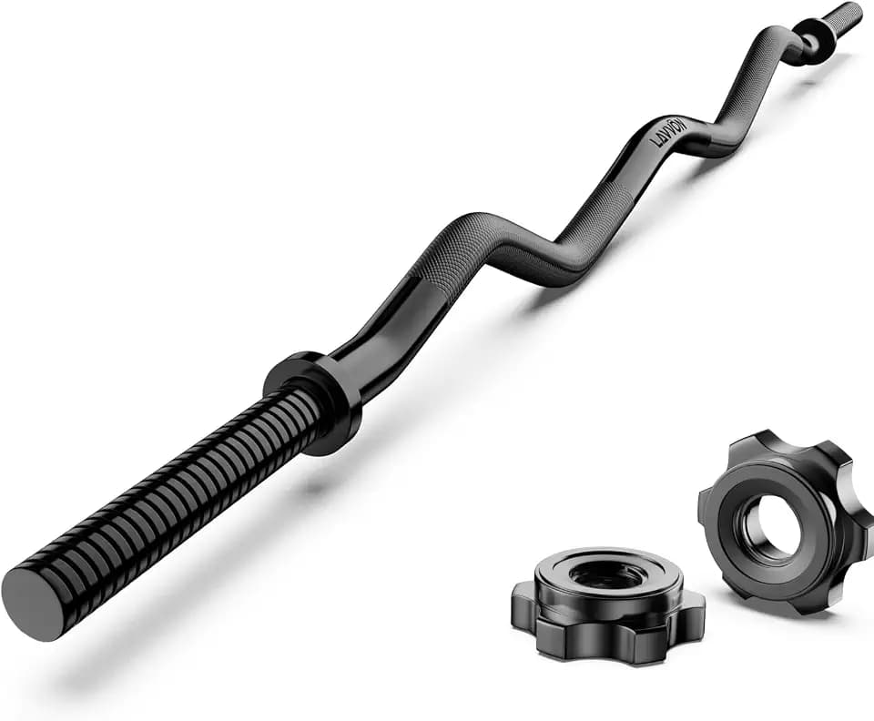 47" EZ Curl Bar Weight Lifting Bar, 1-inch Curling Bars for Weight lifting