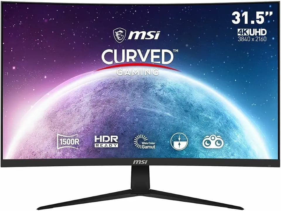 MSI G321CUV PC-Monitor für Gaming, gewölbt, 31,5 Zoll (81,5 cm), UHD, VA 1500R, 3840x2160, 60Hz/4ms, 16:9, Adaptive-Sync - DisplayPort 1.2a, HDMI 2.0b