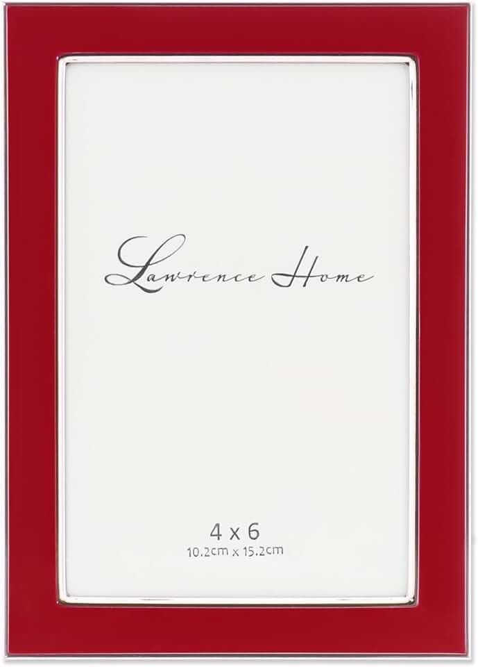 Lawrence 586246 Verona Collection 4-Inch x 6-Inch Metal Red Picture Frame
