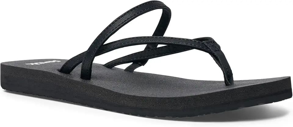 Sanuk Yoga Stella Womens Sandals - Yoga Mat Footbed Flip Flops