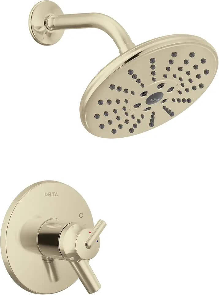 Delta Trinsic 17T Series Thermostatic Dual-Function H2Okinetic Shower Faucet Set, Polished Nickel Shower Head and Handle Valve Trim Kit, Polished Nickel T17T259-PNH2O (Valve Not Included)