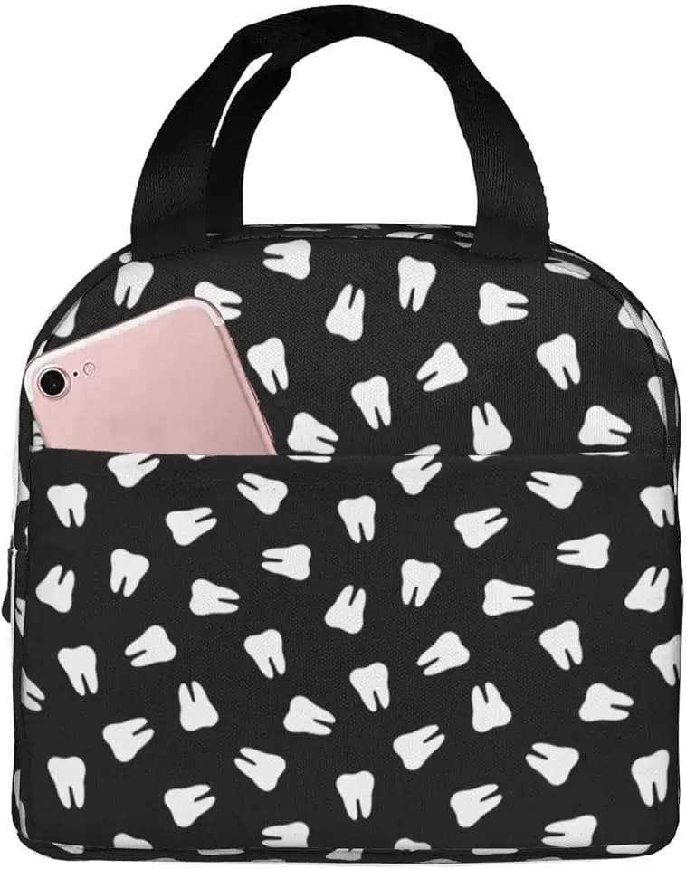 Dentist Lunch Box Dental Hygienist Lunch Bag Cute Tote Bag Insulated Lunch Bags for Women Men Work Camping Travel