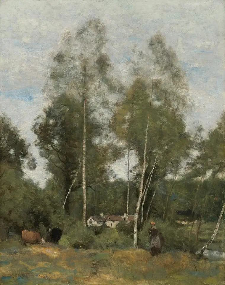 Clairière Du Bois Pierre Aux Evaux Prés Château-Thierry Poster Print by Jean-Baptiste-Camille Corot (24 x 36)