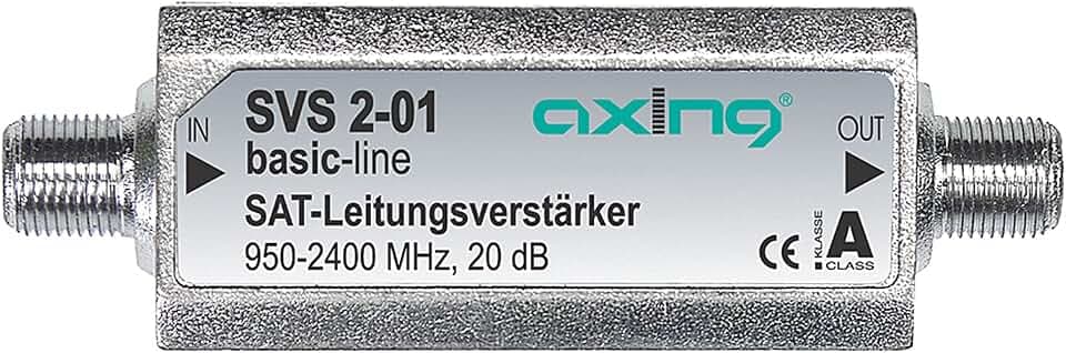 Axing SVS 2-01 Satelliten-Leitungsverstärker Inline Sat (20 dB, 950 - 2400 MHz)