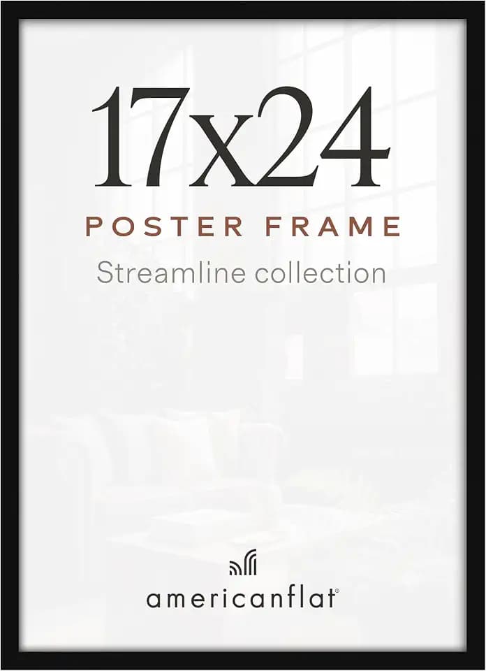 Americanflat 17x24 Poster Frame - Slim Molding - Black