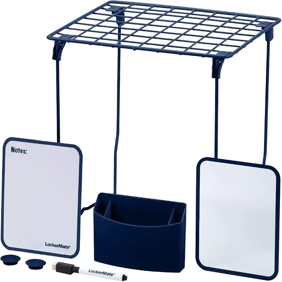 LockerMate by Bostitch Locker Kit, Shelf, Mirror, 7-Piece, Blue