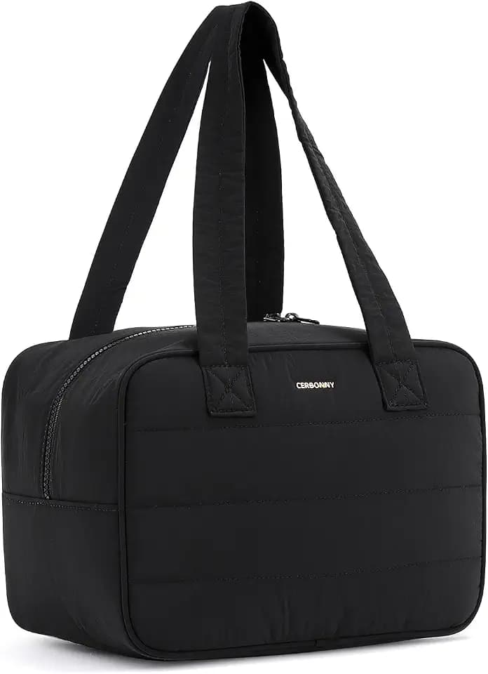 Cerbonny Lunch Bag For Women,Freezable Lunch Bag,Built-In Ice Pack,Black