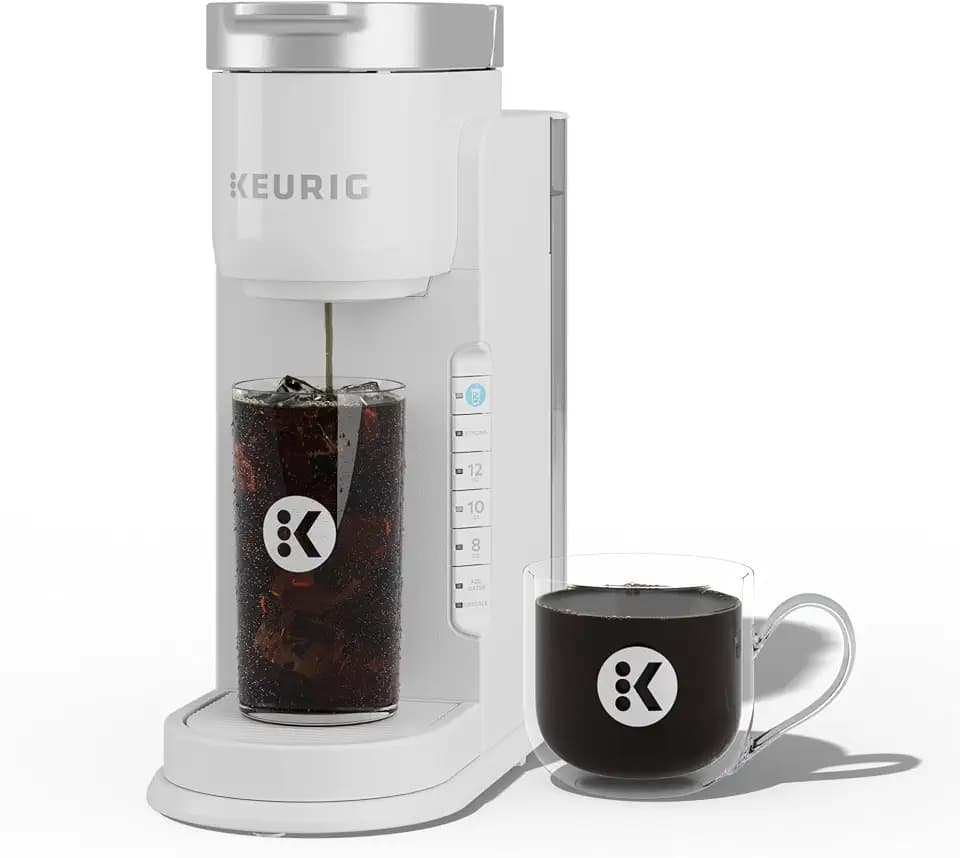 Keurig K-Iced Coffee Maker, Single Serve K-Cup Pod Iced Coffee Maker, With Hot and Cold Coffee Capabilities, Brews Any K-Cup Pod, White