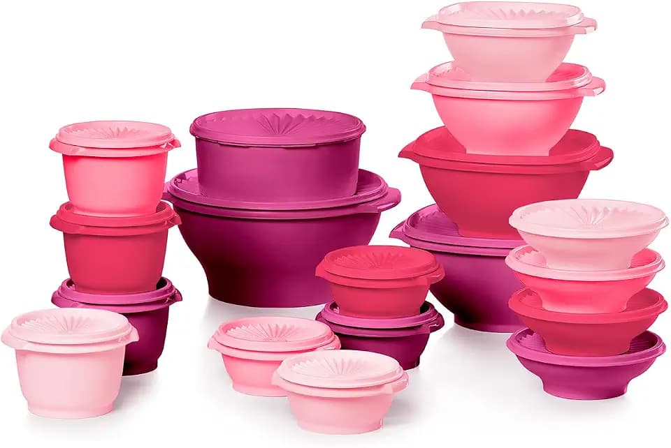 Tupperware Heritage 36-Piece Vintage Pink Set (18 Containers, 18 Lids)