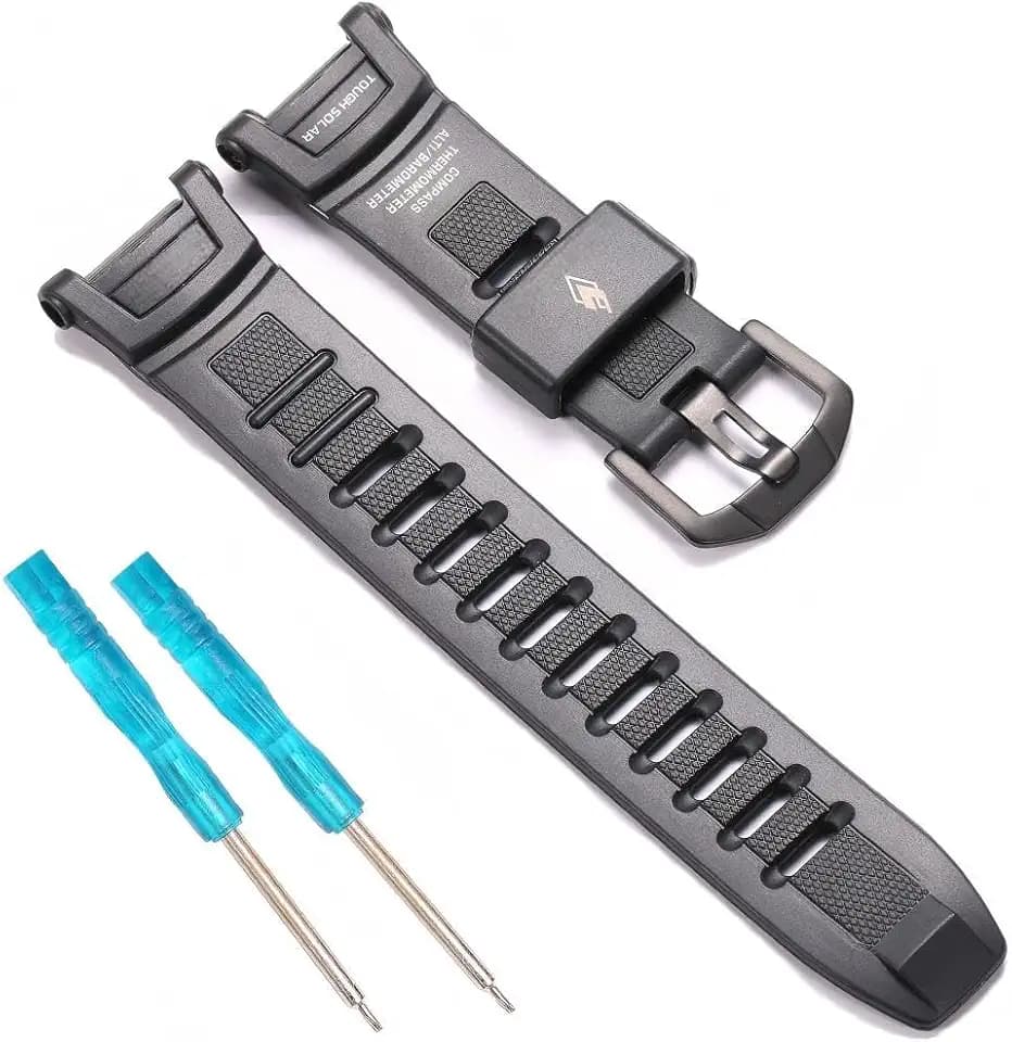 RCNZWQB Rubber band Replacement for Casio PRG-130-1V, PRW-1500-1V 10290980 Men Sport Watch Strap