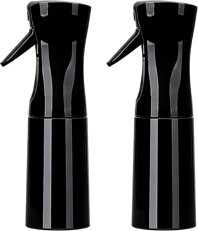 Spray Bottles For Hair, continuous spray bottle (200ml/6.8oz 2Pack) used for hair design, plants, cleaning, hair care and skin care, etc. – empty, reusable (Pure Black)