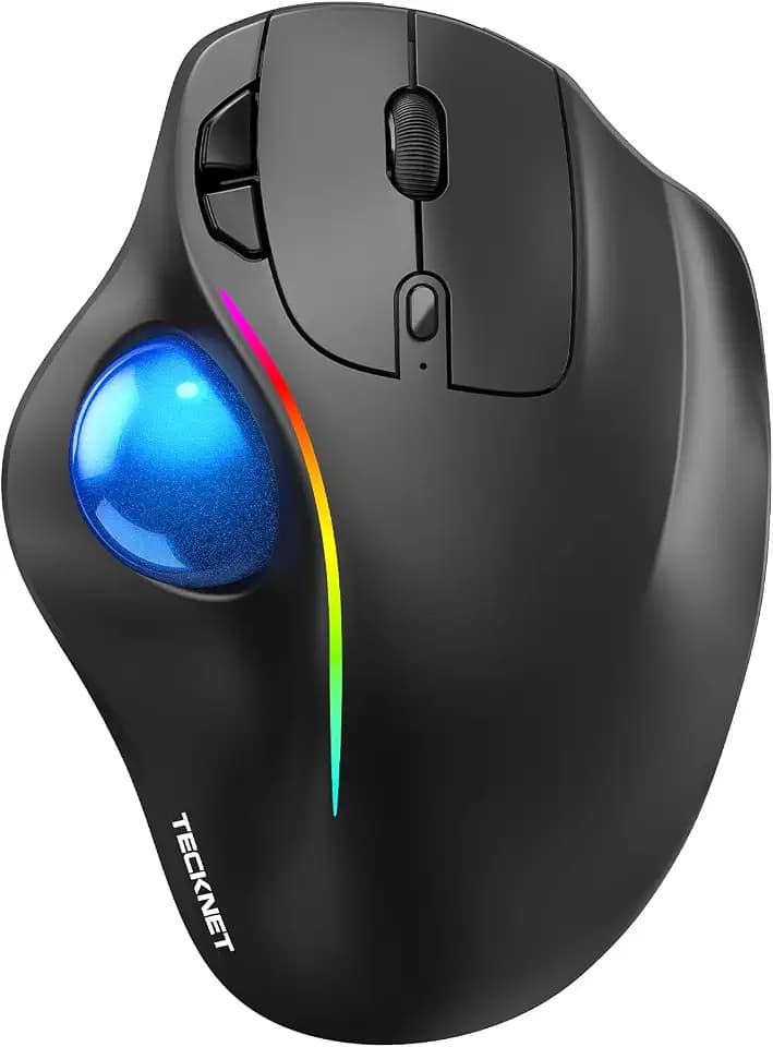 TECKNET Kabellose Trackball-Maus mit Bluetooth und verschlüsseltem Dongle
