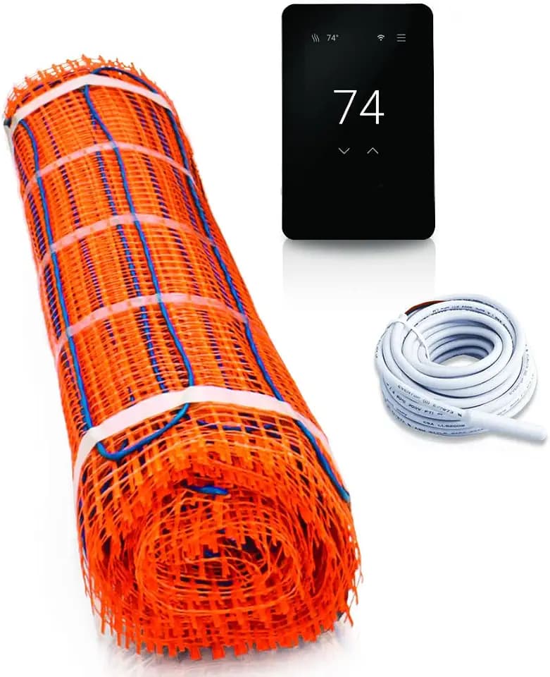 SunTouch TapeMat Electric Floor Heating Kit, WiFi Thermostat, 25 Sq Ft