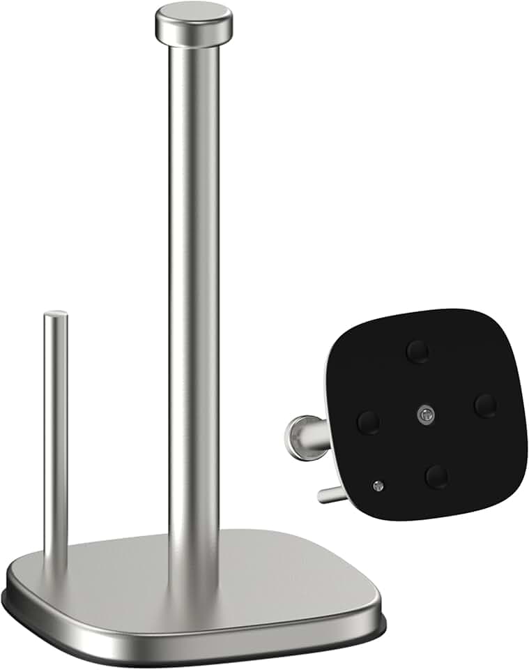 Paper Towel Holder Countertop, Suction Cups Base, Silver