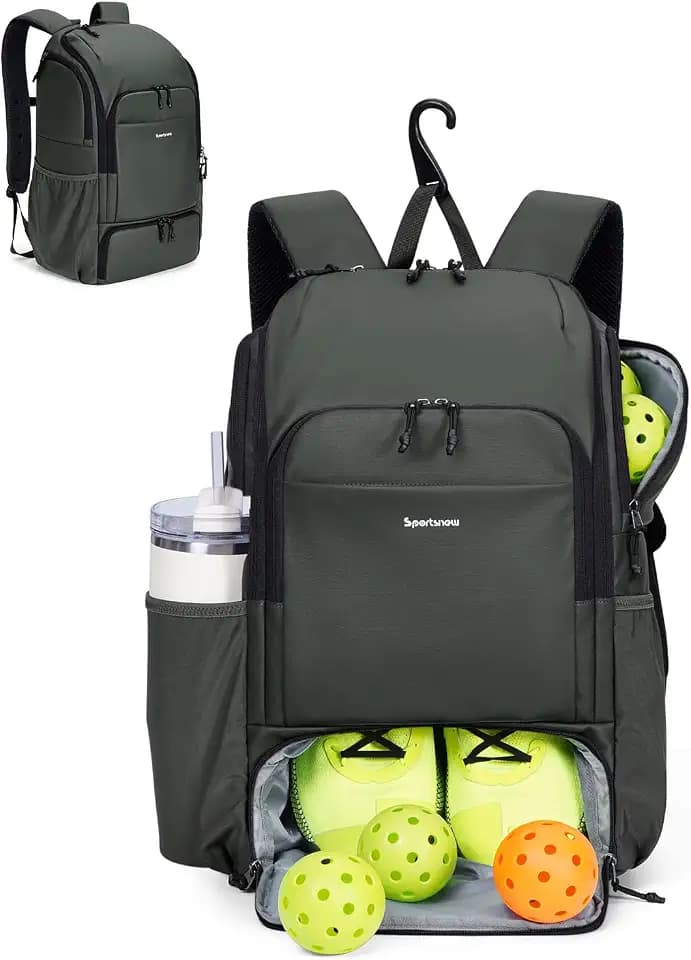 sportsnew Waterproof Pickleball Bag Men Women W/Shoe Compartment Fence Hook