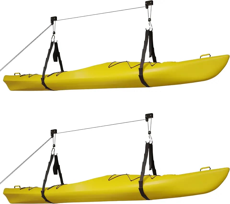 RAD Sportz Kayak Storage Hoist - Overhead Pulley System with 125lb Capacity for Canoes, Bikes, Ladders, and More - for up to 12-Foot Ceilings