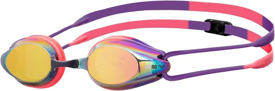 Arena Tracks Unisex Adult Essential Racing Swim Goggles Competitive Swimmers FINA-Approved Anti-Fog Mirror/Non-Mirror Lens