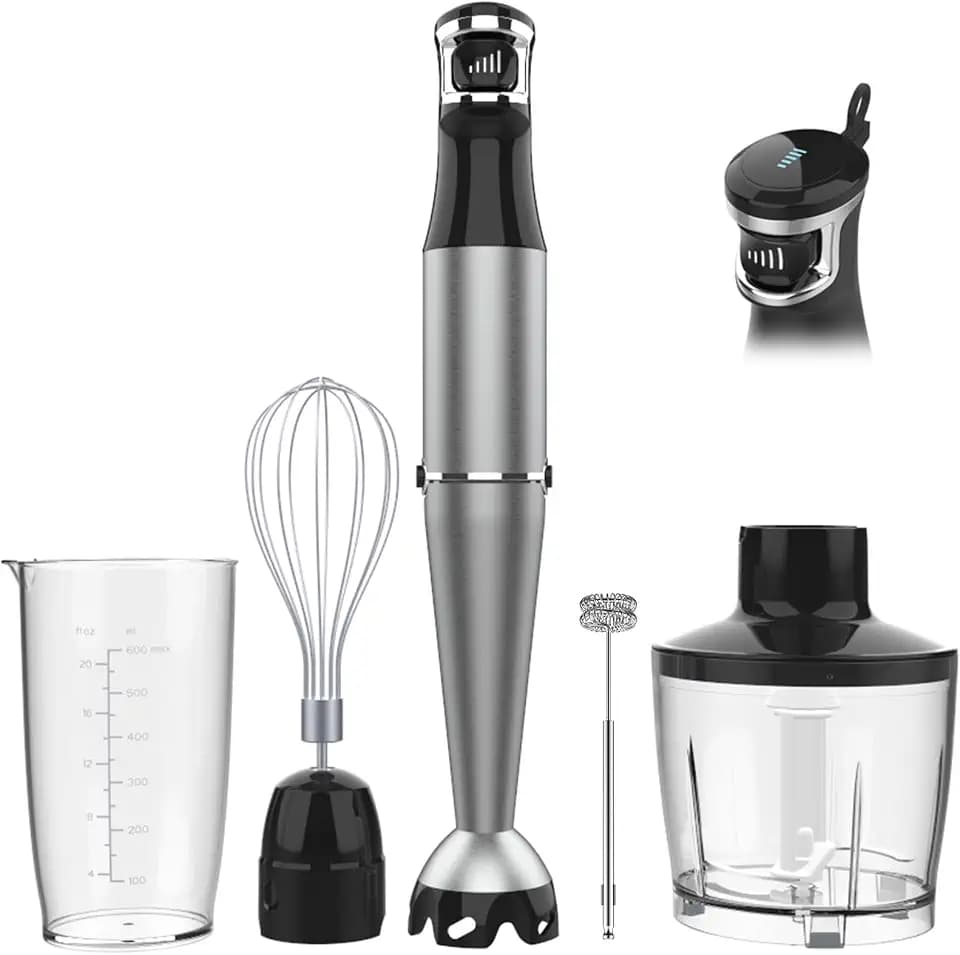 Turelar Immersion Blender Handheld Corded, 1100W 5 in 1 Hand Blender Set