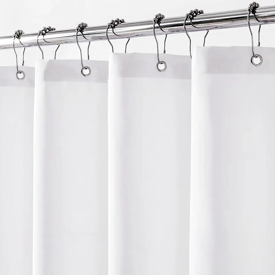 Felisa Stall Fabric Shower Curtain Liner with Large Magnets,Extra Long 60 x 84 inches Soft Cloth & Hotel Quality Shower Stall Curtain for Bathroom,Small Narrow Size Shower Curtain,White