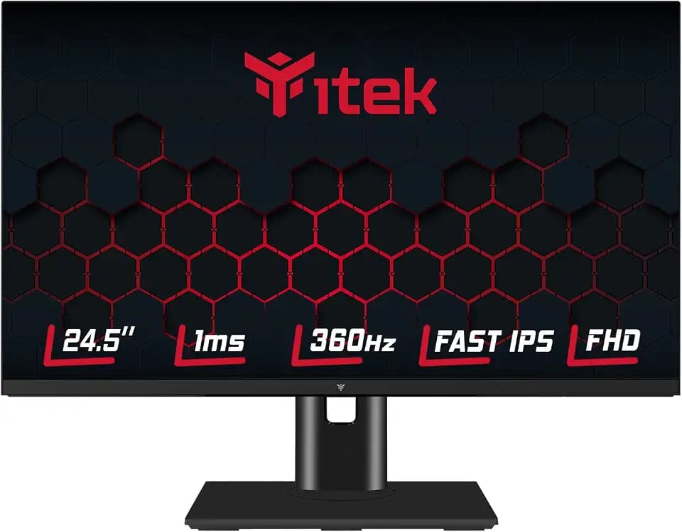 iTek Monitor GGF - 24.5" Flat FHD, 1920x1080, Fast IPS, 360Hz, 16:9, 1ms OD(MPRT 0.5ms), HDMI, 2 x Display Port, Speaker, HDR 400, AMD FreeSync, Compatibile Con Nvidia G-sync.