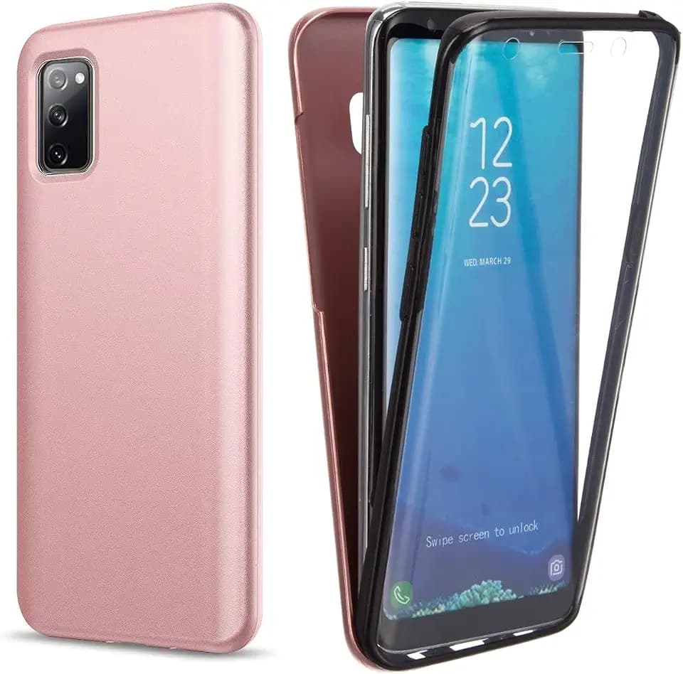 Schutzhülle für Samsung Galaxy S20 FE 5G / S20 FE 4G, schlanke Passform, vorne und hinten, 360° Hülle, integrierter Displayschutz, Ganzkörper-Silikongel, Handyhülle für Samsung S20 FE