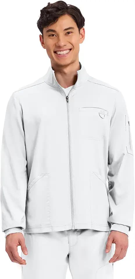 Cherokee WW Revolution Scrubs Jacket for Men Zip Front 5 Pockets