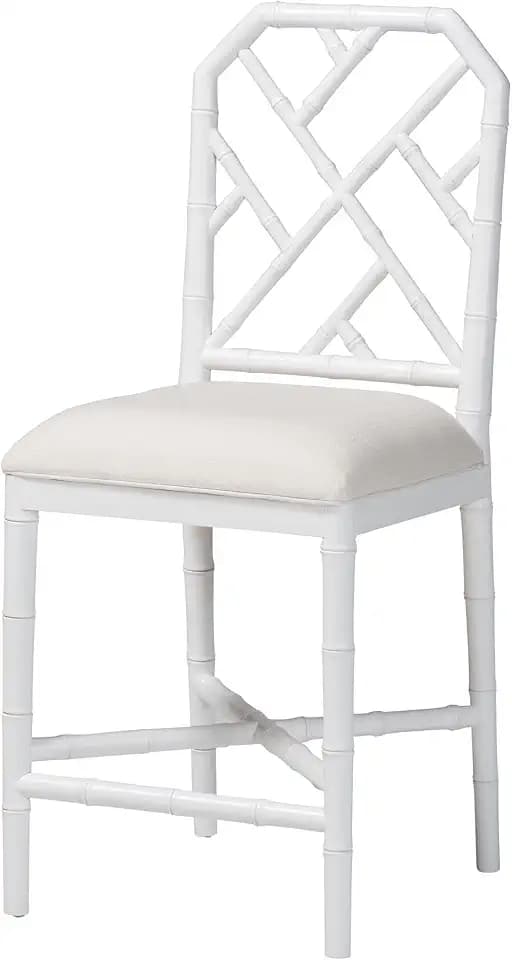 Bali & pari Sergio Wood Counter Stool, White
