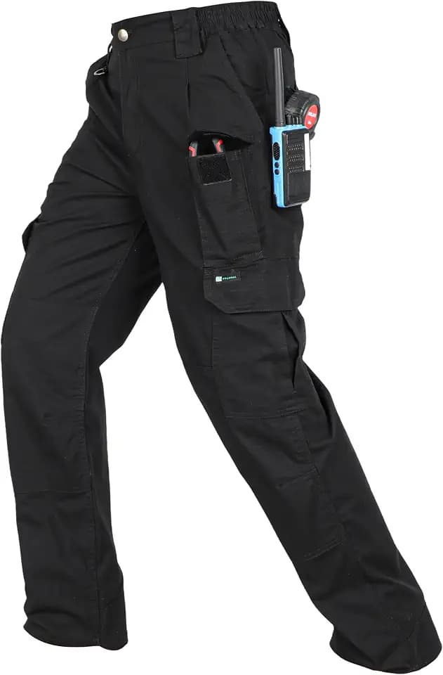 BOCOMAL Non FR - Men's Work Cargo Pants Stretch Ripstop Relaxed Fit Hiking
