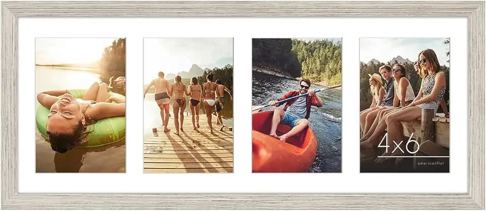 Americanflat 4x6 Collage Picture Frame - Fits 4 - Driftwood