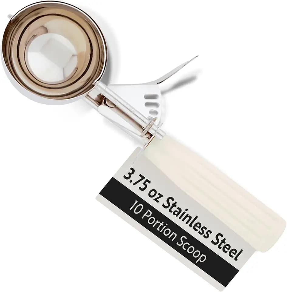 Restaurantware 3 oz Ivory Stainless Steel Portion Scoop