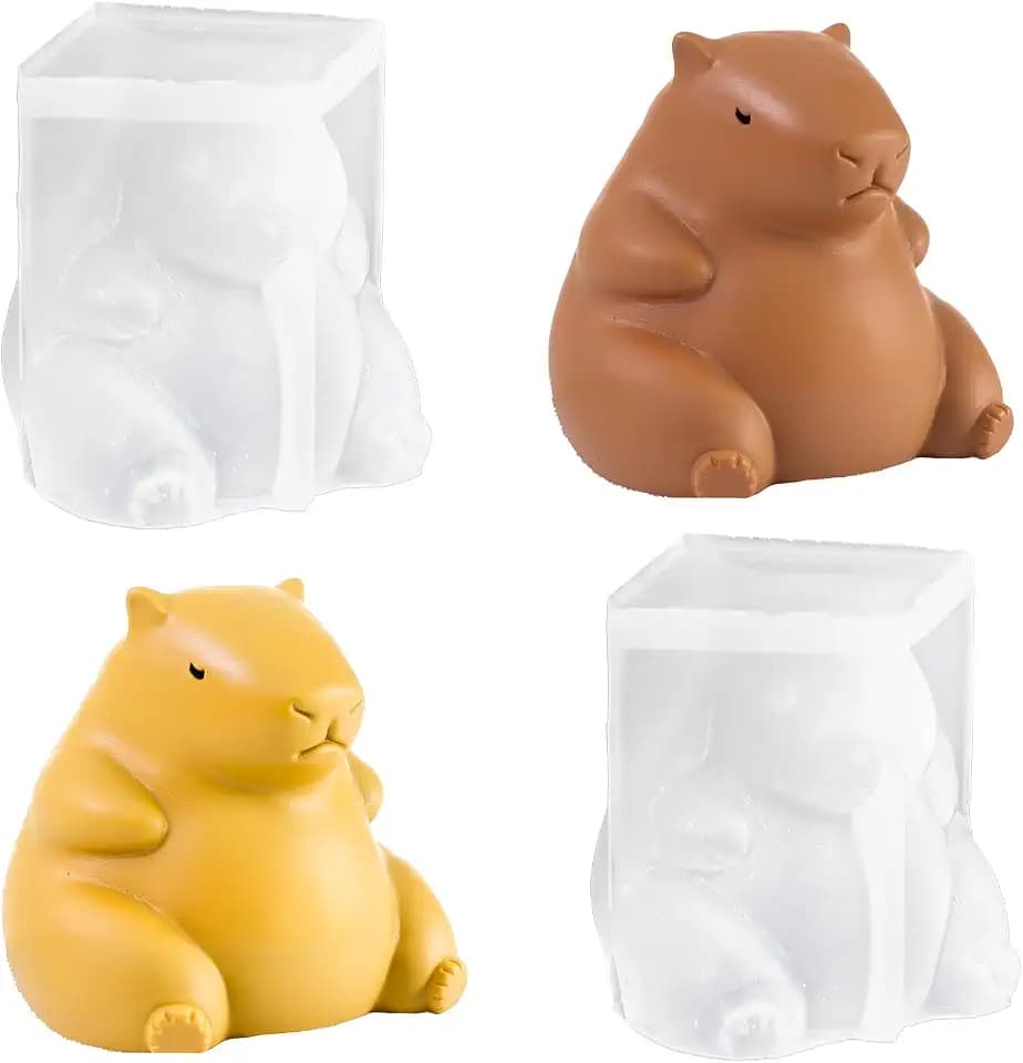 2 Pack Capybara Silicone Molds - Capybaral Shape Silicone Baking Molds for Mini Cakes, Chocolate, Mousse, Soap, Candle