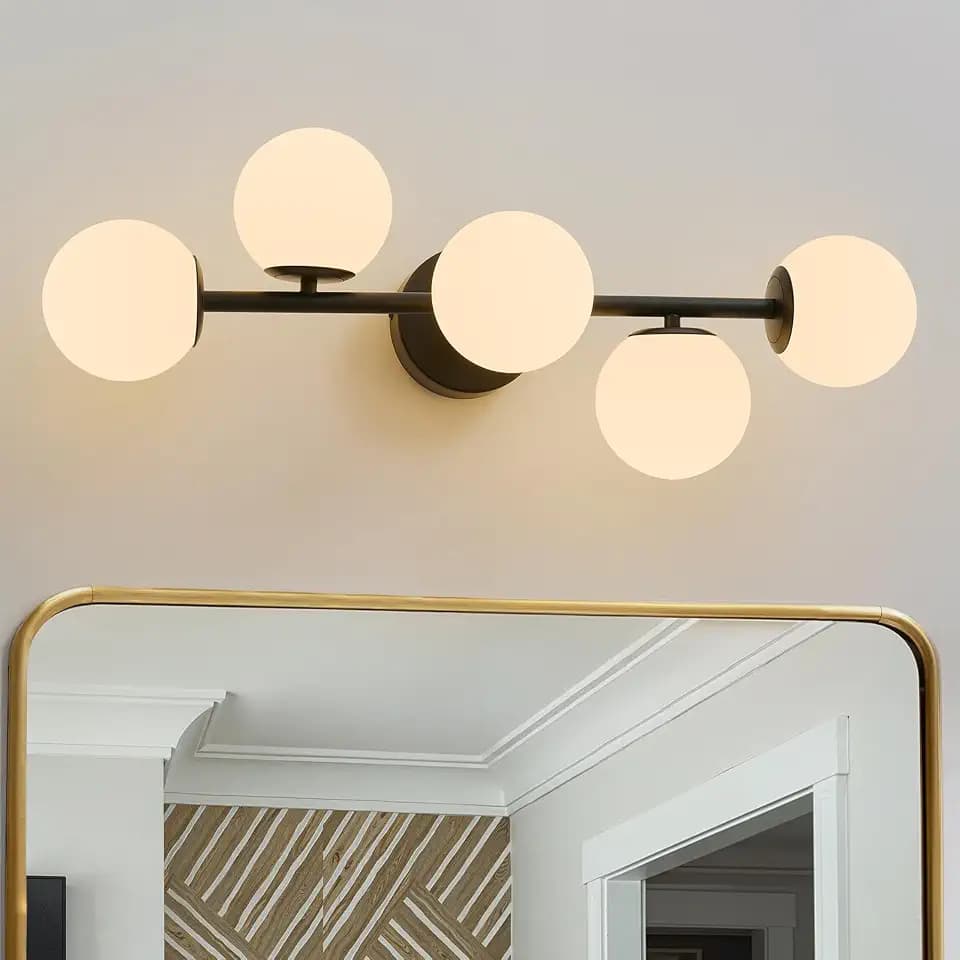 Modern Bathroom Vanity Light Fixtures,LED Matte Black Wall Sconce Lighting