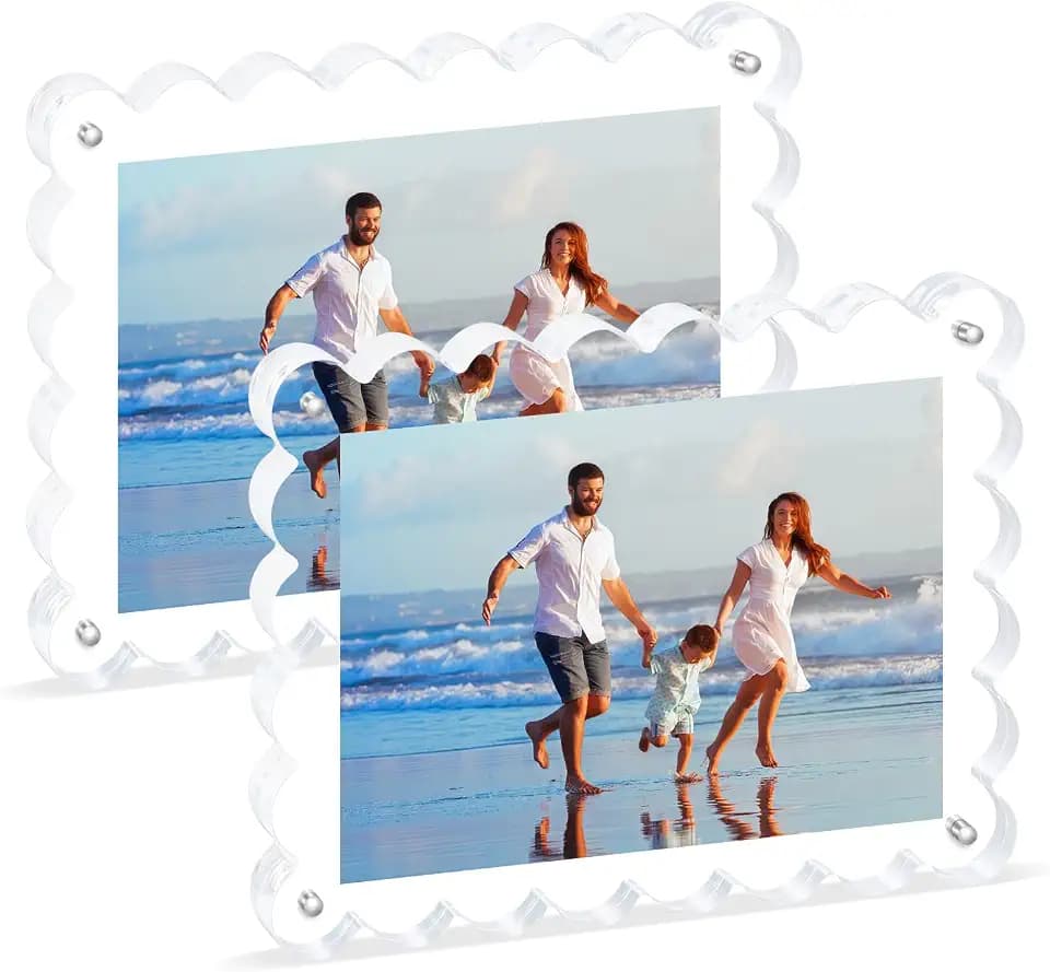 2 Pack Acrylic Magnetic Photo Frame, Clear 5x7 Picture Frames