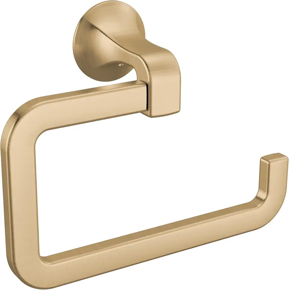 Delta Lineax Wall Mount Hand Towel Holder, Rectangle Towel Ring Bathroom Accessory, Champagne Bronze 76236-CZ