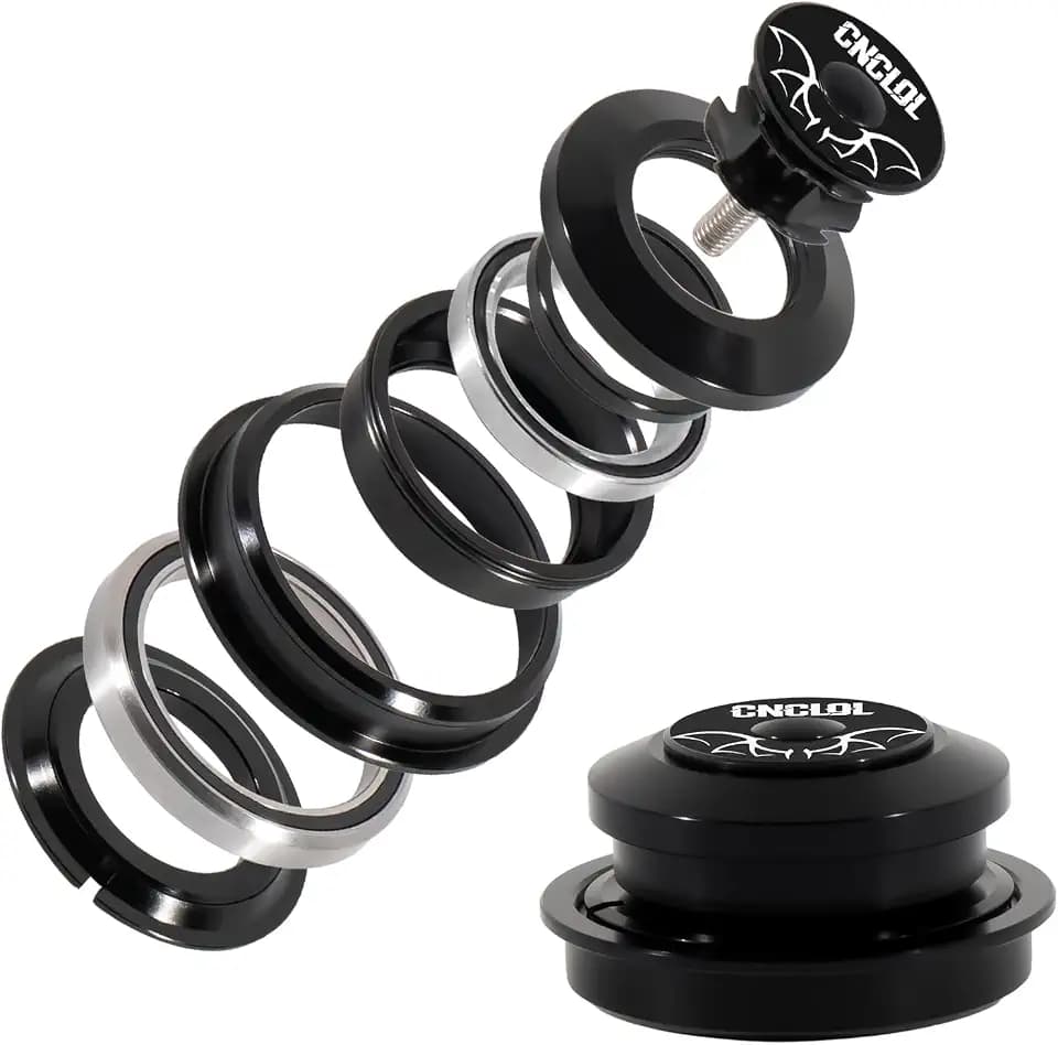CNC 1-1/8" Bike Headset 34mm 44mm 41.8-52mm 44-55mm 44-56mm, Bicycle Headset/Threadless Straight Tapered Tube Double Sealed Bearings Headset for Mountain Bike/MTB/BMX Road Bike.