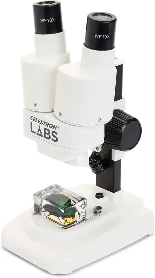 Celestron 44207 CL-S20 Stereo Microscope, 20x Magnification, White